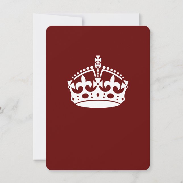 Keep Calm Crown on Burgundy Red Decor (Front)