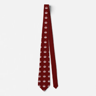 Keep Calm Crown on Burgundy Red Tie
