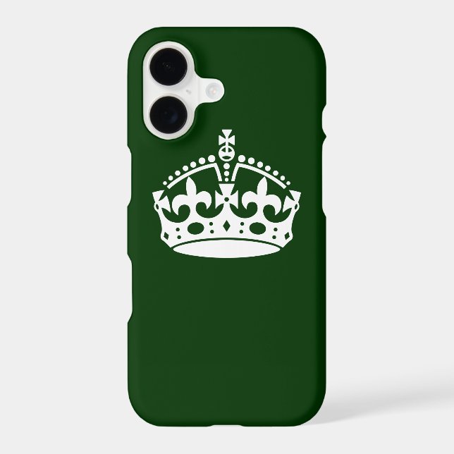 KEEP CALM CROWN on Forest Green Customize This (Back)