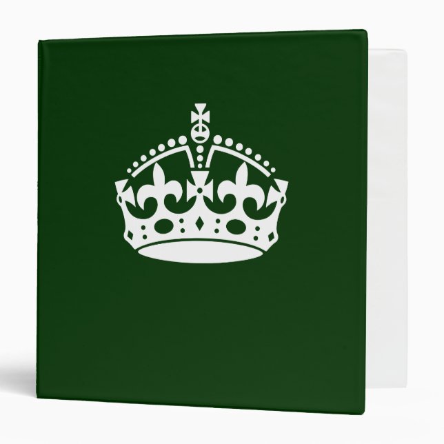 KEEP CALM CROWN on Forest Green Customize This Binder (Front/Inside)