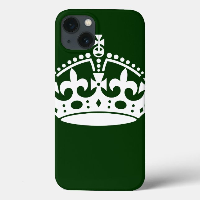 KEEP CALM CROWN on Forest Green Customize This Case-Mate iPhone Case (Back)