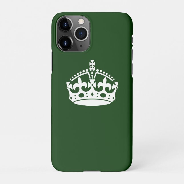 KEEP CALM CROWN on Forest Green Customize This iPhone Case (Back)