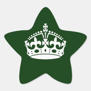 KEEP CALM CROWN on Forest Green Customize This Star Sticker