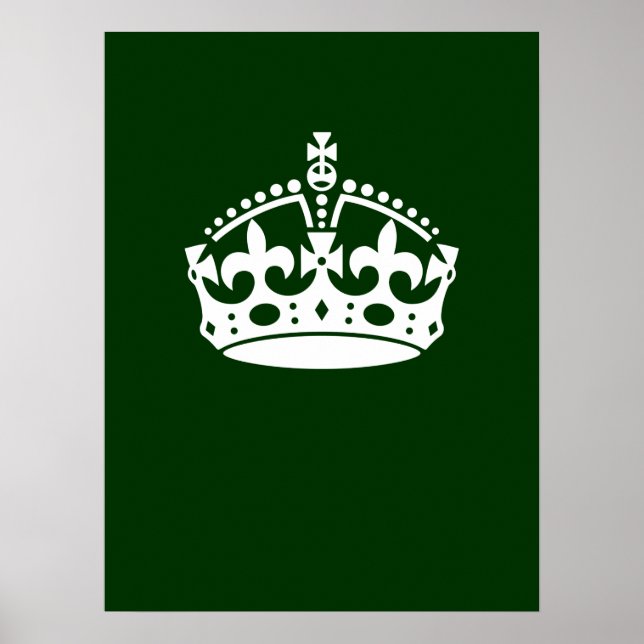 Keep Calm Crown on Forest Green Decor (Front)
