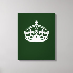 KEEP CALM CROWN on Green Customize This Canvas Print