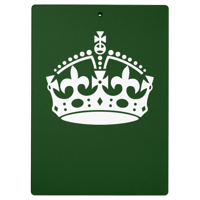 KEEP CALM CROWN on Green Customize This Clipboard (Back)