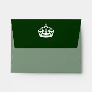 KEEP CALM CROWN on Green Customize This Envelope