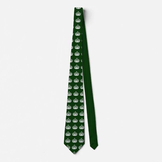 KEEP CALM CROWN on Green Customize This! Tie (Front)