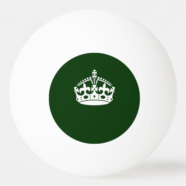 Keep Calm Crown on Green Decor Ping Pong Ball (Front)