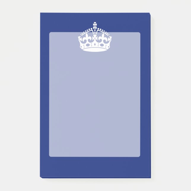 Keep Calm Crown on Navy Blue Decor Post-it Notes (Front)