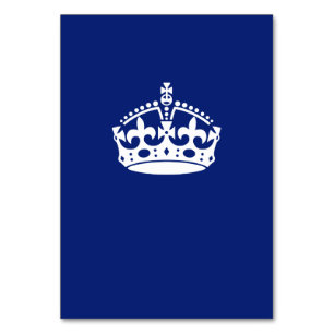 Keep Calm Crown on Navy Blue Table Number