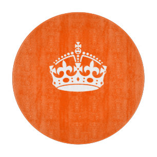 KEEP CALM CROWN on Orange Customize it Cutting Board