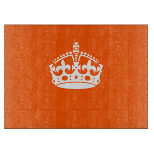 KEEP CALM CROWN on Orange Customize it Cutting Board