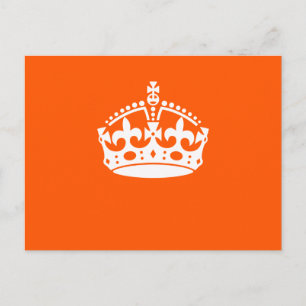 KEEP CALM CROWN on Orange Customize it Postcard