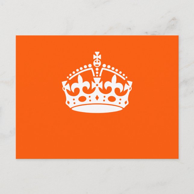 KEEP CALM CROWN on Orange Customize it Postcard (Front)