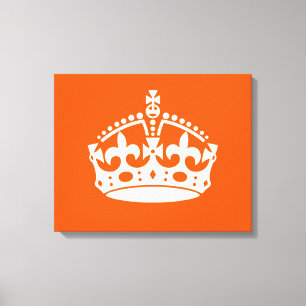 KEEP CALM CROWN on Orange Customize This Canvas Print