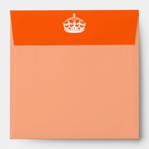 KEEP CALM CROWN on Orange Customize This Envelope