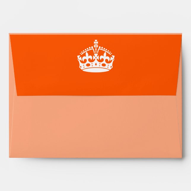 KEEP CALM CROWN on Orange Customize This Envelope (Back (Top Flap))