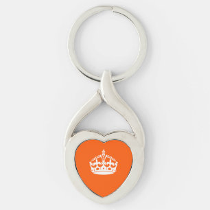 KEEP CALM CROWN on Orange Customize This Keychain