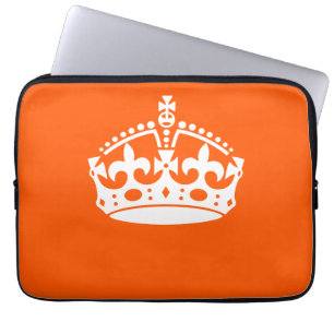 KEEP CALM CROWN on Orange Customize This! Laptop Sleeve