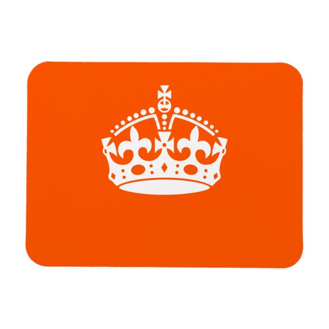 KEEP CALM CROWN on Orange Customize This Magnet (Horizontal)