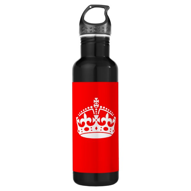KEEP CALM CROWN on Red Customize This! 710 Ml Water Bottle (Front)
