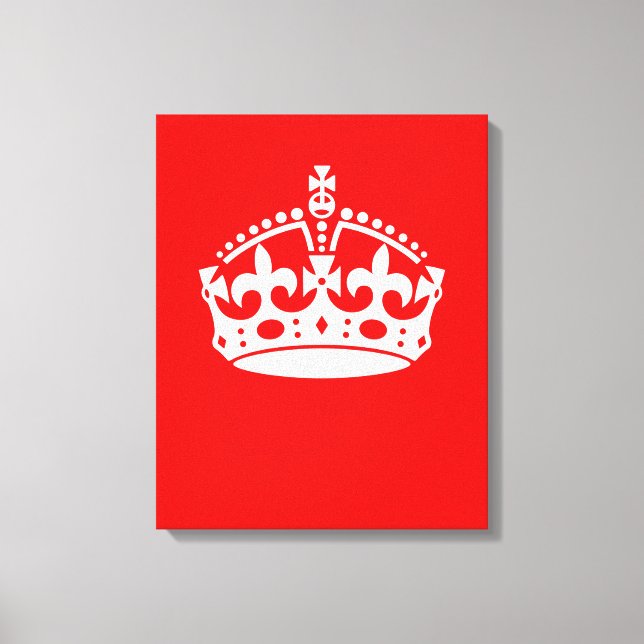 KEEP CALM CROWN on Red Customize This Canvas Print (Front)