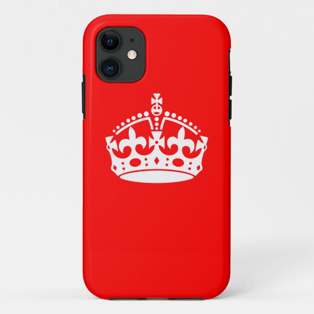 KEEP CALM CROWN on Red Customize This! Case-Mate iPhone Case (Back)
