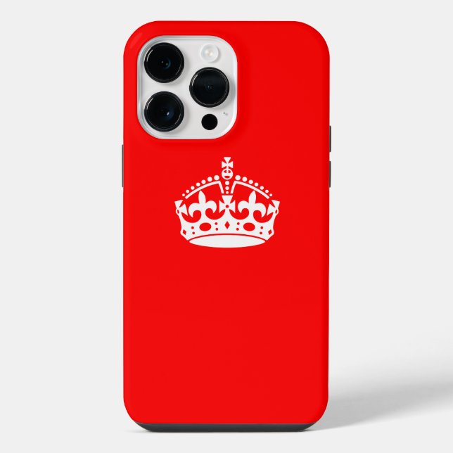 KEEP CALM CROWN on Red Customize This! iPhone Case (Back)