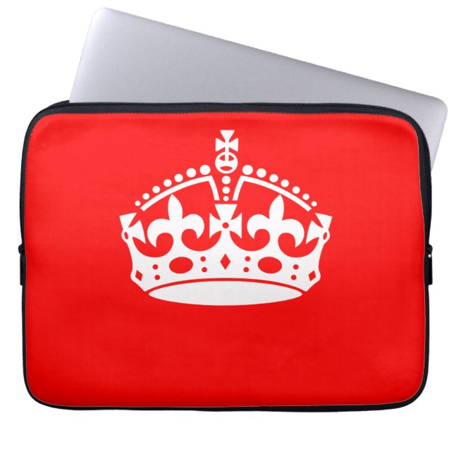 KEEP CALM CROWN on Red Customize This! Laptop Sleeve (Front)
