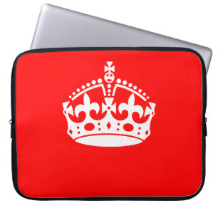 KEEP CALM CROWN on Red Customize This! Laptop Sleeve