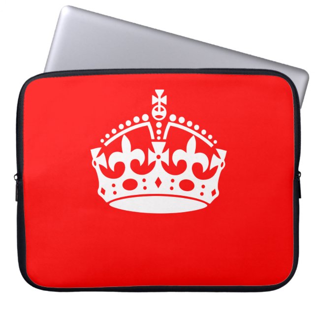 KEEP CALM CROWN on Red Customize This! Laptop Sleeve (Front)