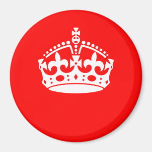 KEEP CALM CROWN on Red Customize This Magnet