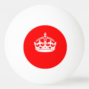 KEEP CALM CROWN on Red Customize This Ping Pong Ball