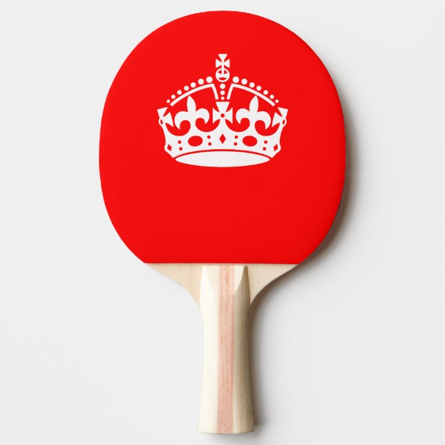 KEEP CALM CROWN on Red Customize This Ping Pong Paddle (Front)