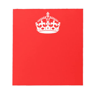 KEEP CALM CROWN on Red Decor Notepad