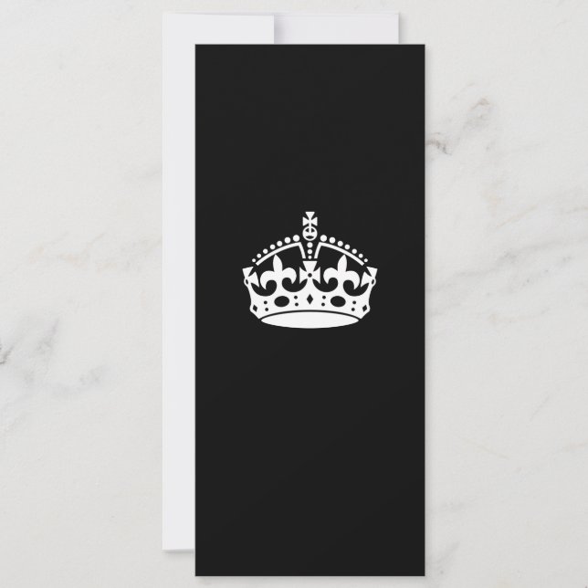 Keep Calm Crown on Solid Black (Front)