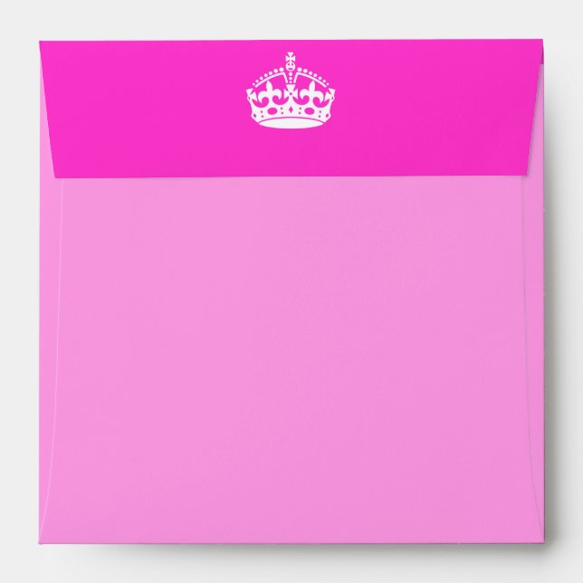 KEEP CALM CROWN Royal Icon on Pink Customize it Envelopes (Back (Top Flap))