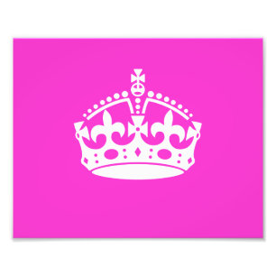KEEP CALM CROWN Royal Icon on Pink Customize it Photo Print