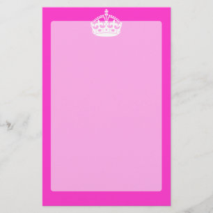 KEEP CALM CROWN Royal Icon on Pink Customize it Stationery