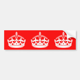 KEEP CALM CROWN Symbol on Fire Red Customize it Bumper Sticker