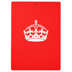 KEEP CALM CROWN Symbol on Fire Red Customize it Clipboard