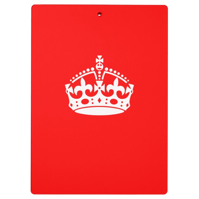 KEEP CALM CROWN Symbol on Fire Red Customize it Clipboard (Back)
