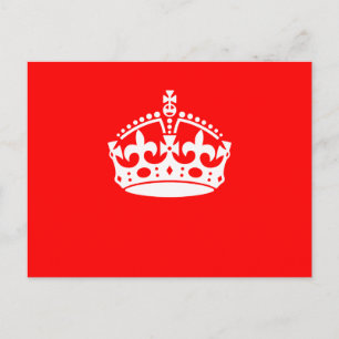 KEEP CALM CROWN Symbol on Fire Red Customize it Postcard