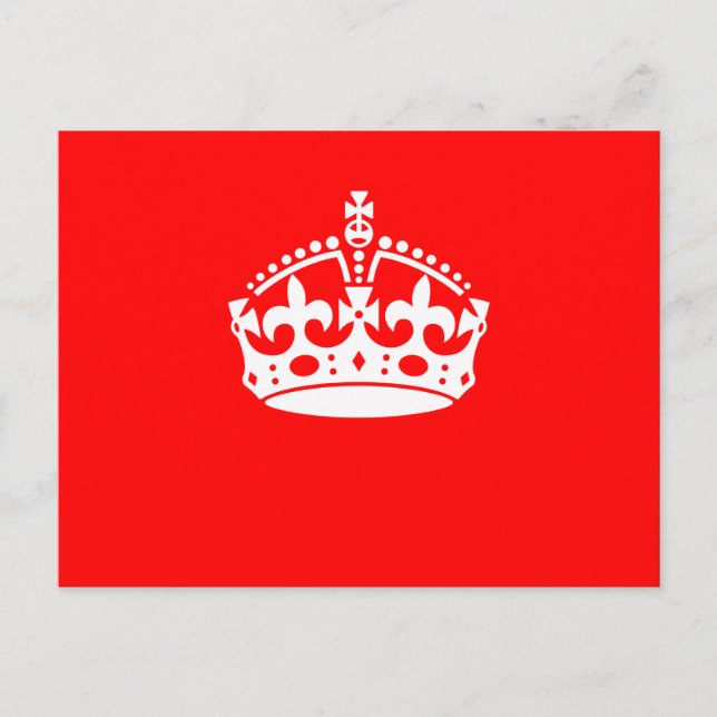 KEEP CALM CROWN Symbol on Fire Red Customize it Postcard (Front)