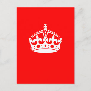 KEEP CALM CROWN Symbol on Fire Red Customize it Postcard
