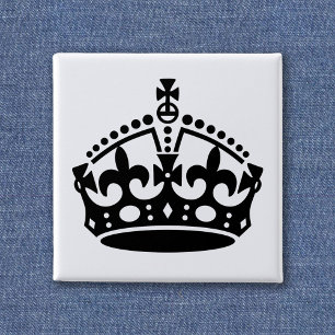 Keep Calm Crown Template 2 Inch Square Button