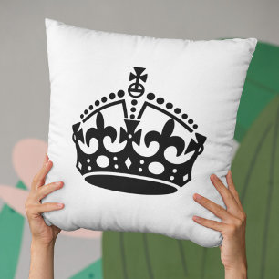 Keep Calm Crown Template Throw Pillow