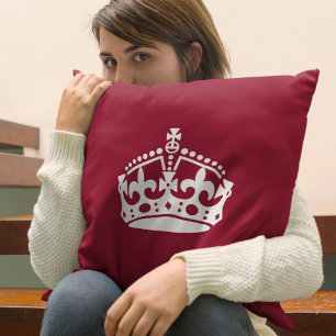 Keep Calm Crown Throw Pillow