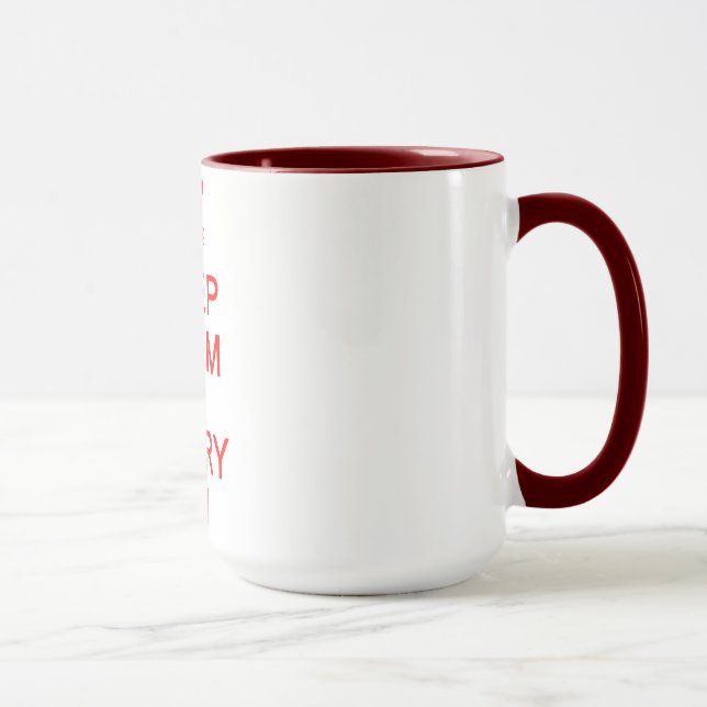 Keep Calm & Curry On mug - choose style & colour (Right)
